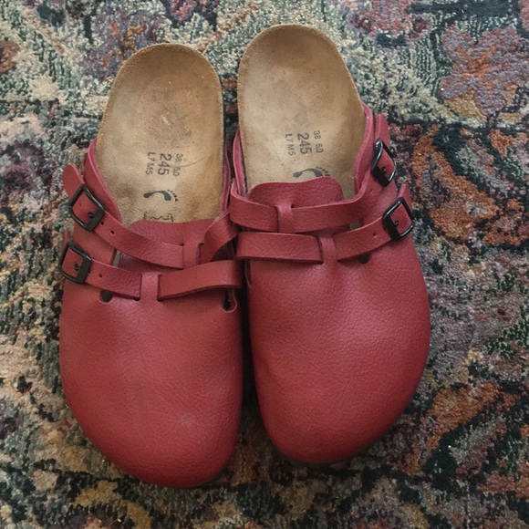 Birkenstock Shoes - Birkenstock red clogs 38